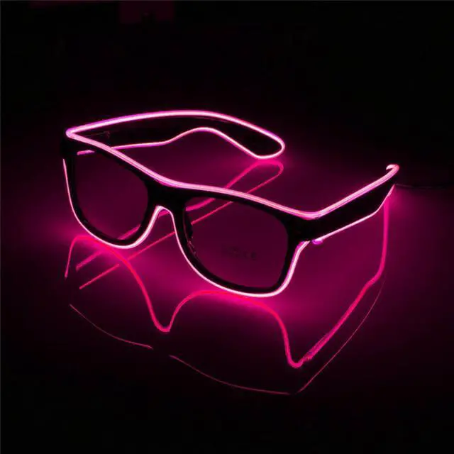 Alt view image 2 of 4 - Elegani Pink LED Glow Glasses  Light Up Party Eyewear for Festivals, Birthdays & Night Events