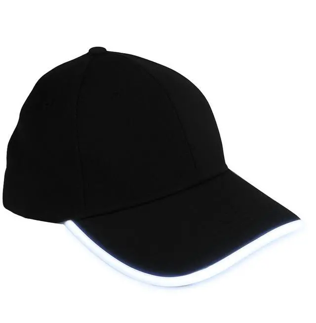 Alt view image 3 of 6 - Elegani Night Runner LED Glow Hat  White Light Up Baseball Cap with Adjustable Fit & 3 Light Modes