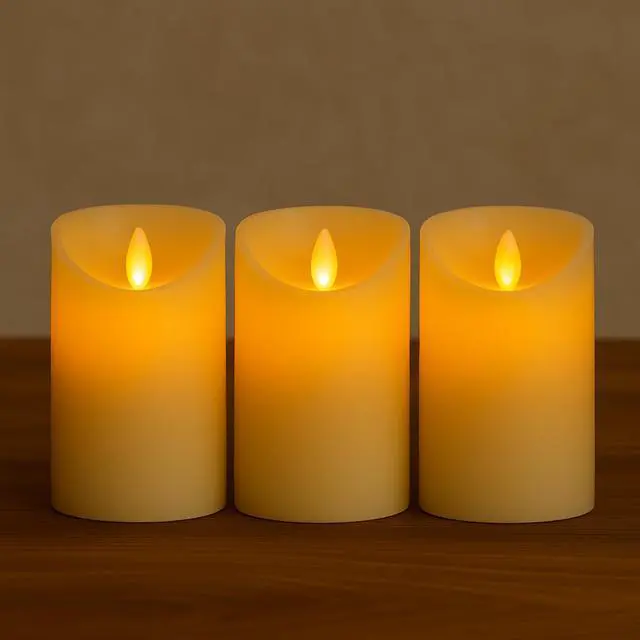 Alt view image 2 of 5 - Elegani Medium Flameless LED Candle 12 Pack - 3.75 Inch Yellow Flickering Lights for Home, Events & Decor