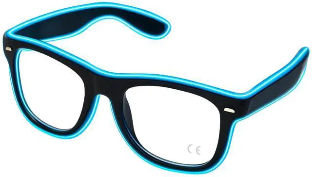 Alt view image 3 of 5 - Elegani Blue LED Glow Glasses  Light Up Party Eyewear for Festivals, Birthdays & Night Events