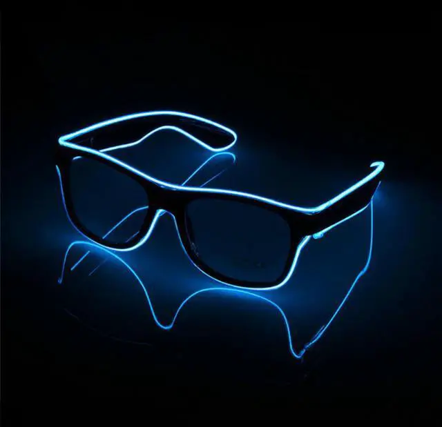 Alt view image 2 of 5 - Elegani Blue LED Glow Glasses  Light Up Party Eyewear for Festivals, Birthdays & Night Events