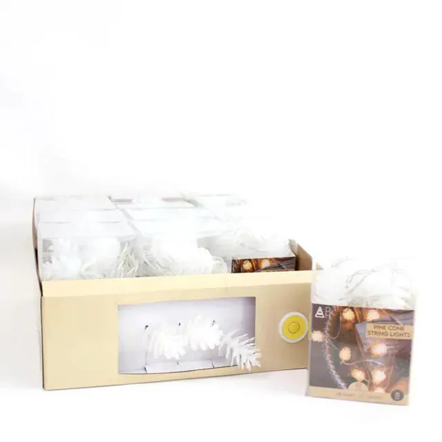 Alt view image 2 of 7 - Elegani 10 LED Pine Cone String Lights  Warm White, Soft Plastic, Indoor Outdoor Decorative Lighting