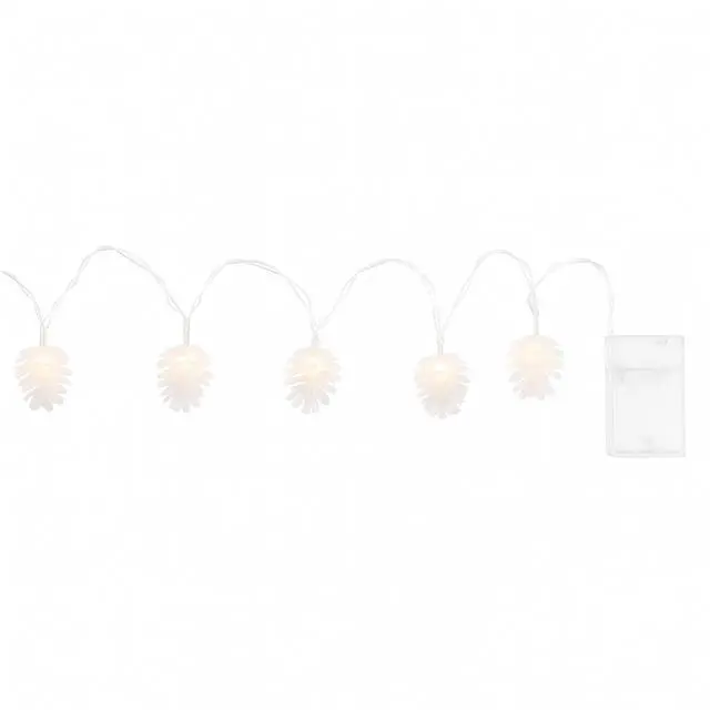 Alt view image 3 of 7 - Elegani 10 LED Pine Cone String Lights  Warm White, Soft Plastic, Indoor Outdoor Decorative Lighting