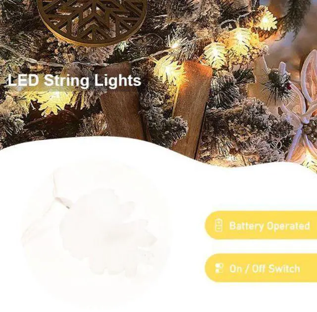 Alt view image 6 of 7 - Elegani 10 LED Pine Cone String Lights  Warm White, Soft Plastic, Indoor Outdoor Decorative Lighting