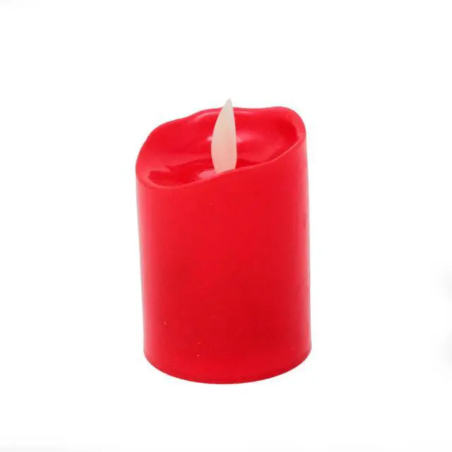 Alt view image 3 of 5 - Elegani Small Flameless LED Candle 12 Pack  2.75" Red Tealight Flickering Lights for Indoor Decor, Events, Holidays