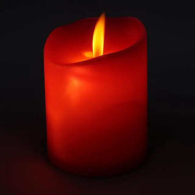 Alt view image 4 of 5 - Elegani Small Flameless LED Candle 12 Pack  2.75" Red Tealight Flickering Lights for Indoor Decor, Events, Holidays
