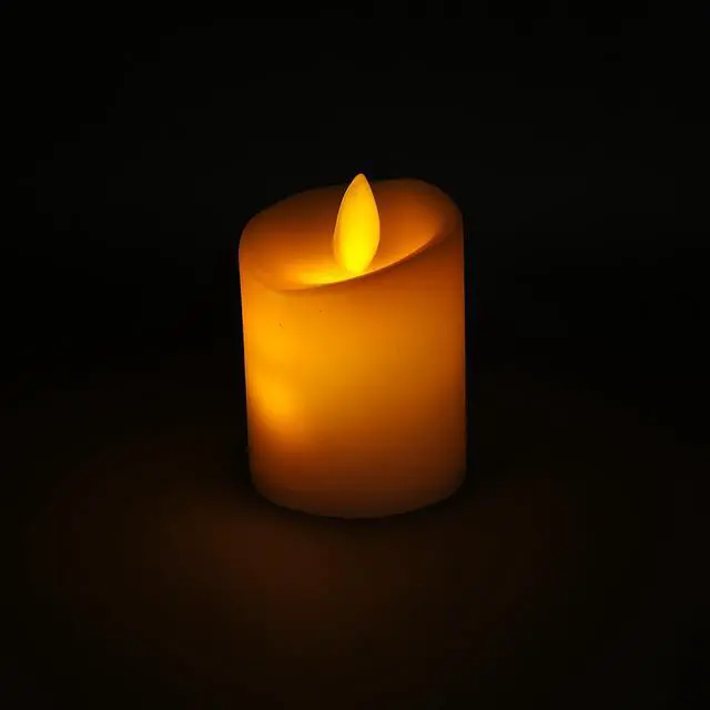 Alt view image 2 of 7 - Elegani Small Flameless LED Candle 12 Pack  2.75" Realistic Yellow Glow, Flickering Tealight Set for Home, Events, and Holidays