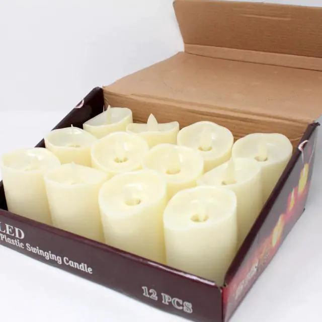 Alt view image 3 of 7 - Elegani Small Flameless LED Candle 12 Pack  2.75" Realistic Yellow Glow, Flickering Tealight Set for Home, Events, and Holidays