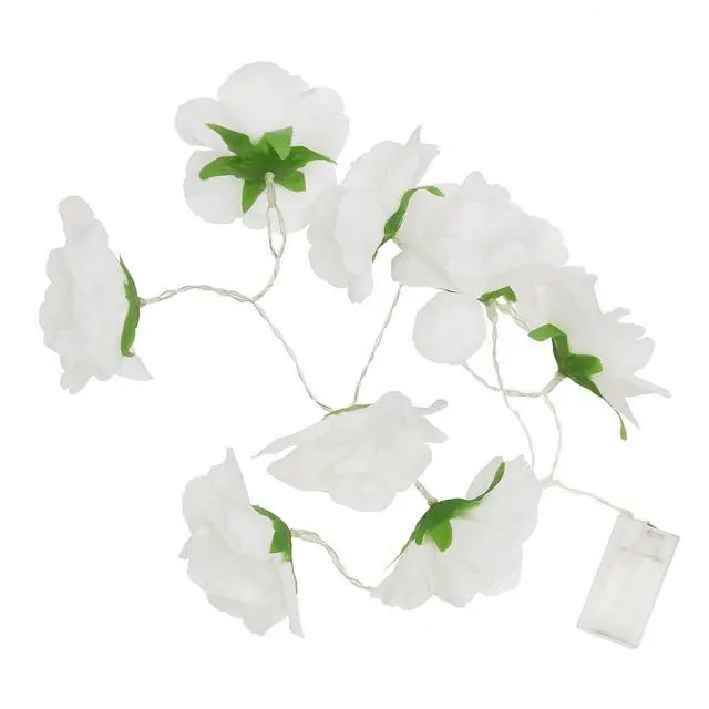 Alt view image 4 of 5 - Elegani 8 LED White Flower String Lights  Warm White Floral Fairy Lights for Home and Event Décor