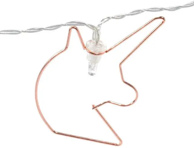 Alt view image 2 of 5 - Elegani Rose Gold Unicorn String Lights  10 Warm White LED Lights on 4.5ft Cord  Cute Nursery or Bedroom Décor for Kids, Teens, and Dorms