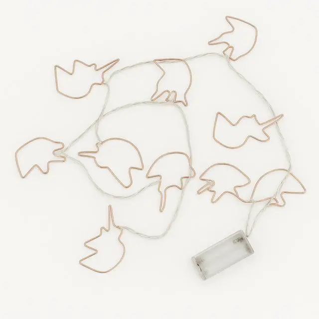 Alt view image 3 of 5 - Elegani Rose Gold Unicorn String Lights  10 Warm White LED Lights on 4.5ft Cord  Cute Nursery or Bedroom Décor for Kids, Teens, and Dorms