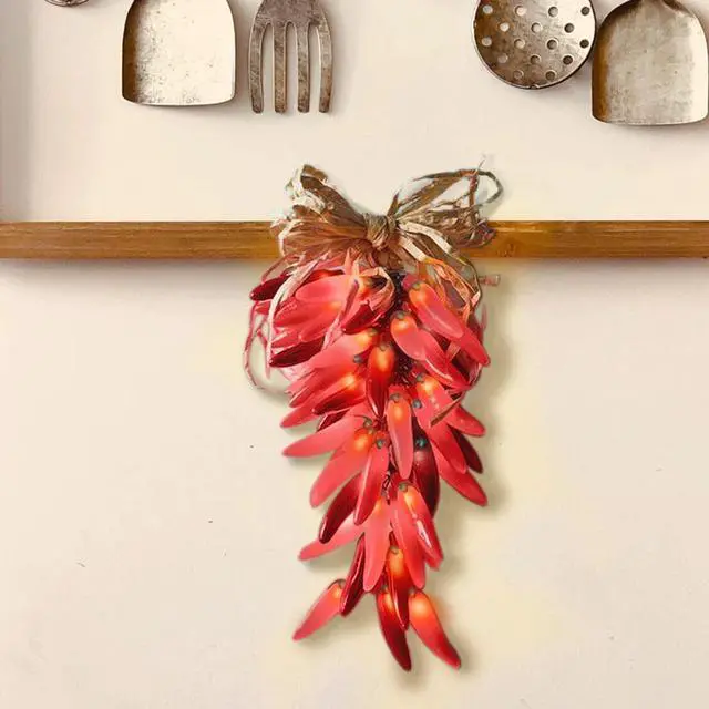Alt view image 2 of 4 - Elegani 10 LED Chili Pepper String Lights  Warm White Decorative Indoor Outdoor Accent Lighting