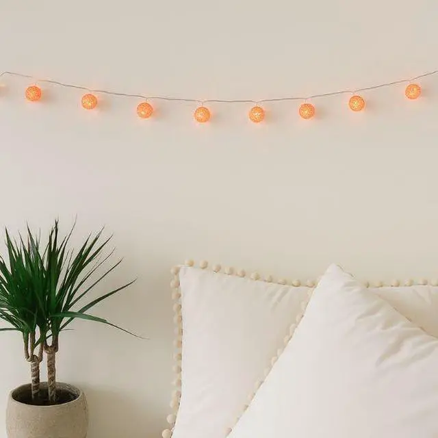 Alt view image 6 of 6 - Elegani Rose Gold Diamond String Lights  10 Warm White LED Lights on Copper Wire, 4.5ft Lighted Length  Decorative Lighting for Bedroom, Dorm, Shelf or Wall