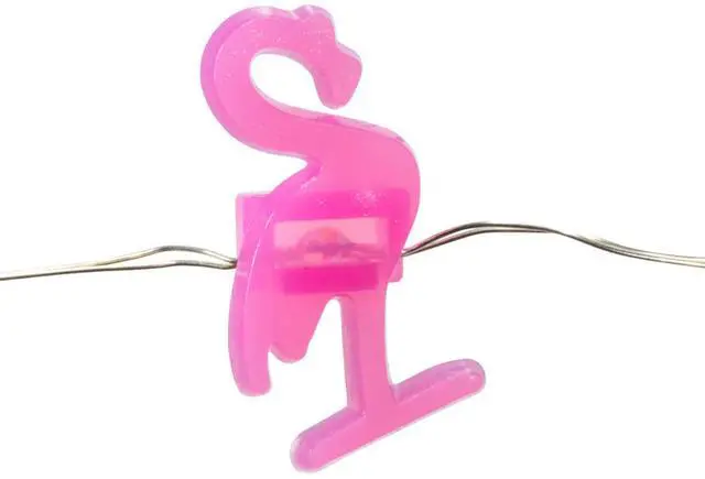 Alt view image 3 of 5 - Elegani 20 LED Pink Flamingo String Lights  Tropical Decor for Patio, Poolside or Indoor Use, 7 Ft