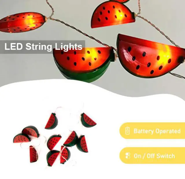 Alt view image 5 of 7 - Elegani 10 LED Watermelon String Lights  Warm White Decorative Indoor Outdoor Lighting