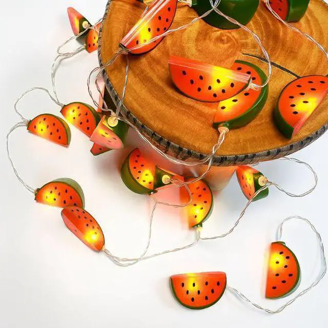 Alt view image 7 of 7 - Elegani 10 LED Watermelon String Lights  Warm White Decorative Indoor Outdoor Lighting