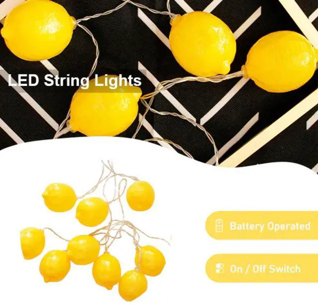 Alt view image 4 of 7 - Elegani 10 LED Lemon String Lights  Warm White Indoor Outdoor Décor for Windows, Trees, Railings, Holiday Display