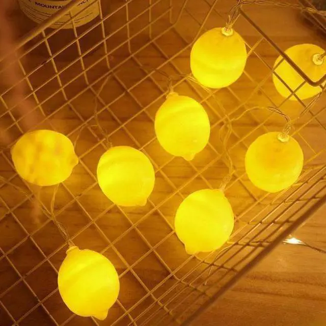 Alt view image 7 of 7 - Elegani 10 LED Lemon String Lights  Warm White Indoor Outdoor Décor for Windows, Trees, Railings, Holiday Display