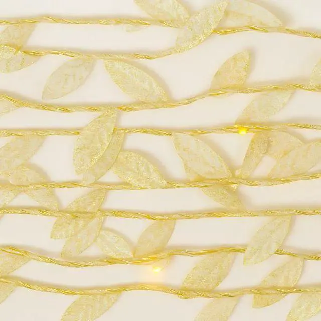Alt view image 5 of 7 - Elegani 20 LED Leaf Vine Fairy Lights  7.8ft Green Copper Wire String Light for Indoor Outdoor Decor