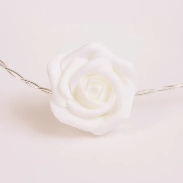 Alt view image 5 of 6 - Elegani 20 LED Warm White Rose String Lights  9.5ft Soft PE Flowers for Wedding & Home Decor