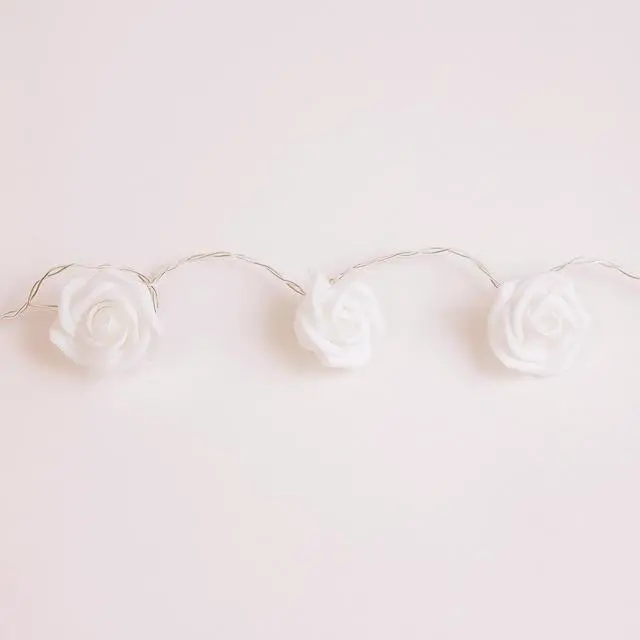 Alt view image 4 of 6 - Elegani 20 LED Warm White Rose String Lights  9.5ft Soft PE Flowers for Wedding & Home Decor