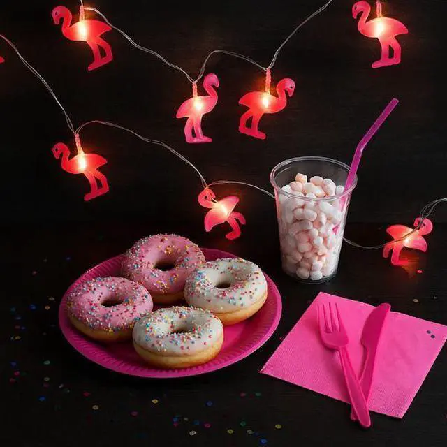 Alt view image 5 of 6 - Elegani 10 LED Flamingo String Lights  Warm White Indoor Outdoor Décor for Windows, Gazebos, Deck Railings