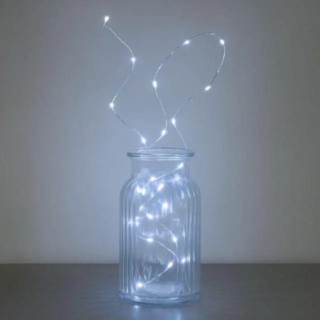 Alt view image 5 of 6 - Elegani 100 LED Warm White Fairy Lights  33 Ft Silver Copper Wire String Lights, Warm White Glow, 8 Modes, Indoor Decorative Lighting for Wedding, Bedroom, Party or Centerpieces