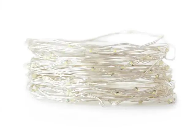 Alt view image 3 of 6 - Elegani 100 LED White Fairy Lights  33 Ft Silver Copper Wire String Lights, White Glow, 8 Modes, Indoor Decorative Lighting for Wedding, Bedroom, Party or Centerpieces