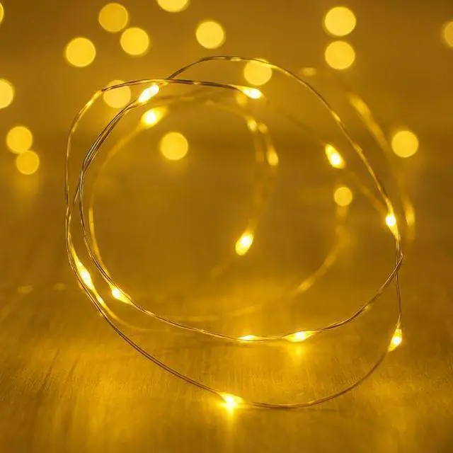 Alt view image 6 of 6 - Elegani 100 LED White Fairy Lights  33 Ft Silver Copper Wire String Lights, White Glow, 8 Modes, Indoor Decorative Lighting for Wedding, Bedroom, Party or Centerpieces