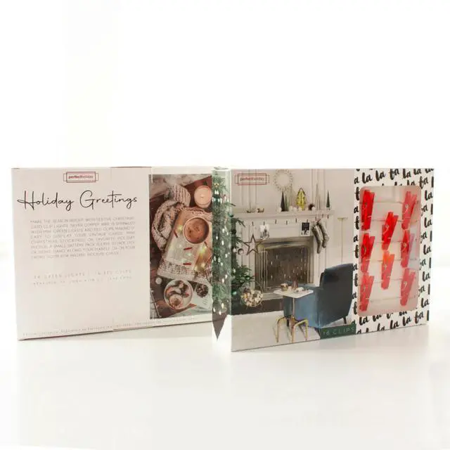 Alt view image 3 of 5 - Elegani 36 LED Red Photo Clip String Light with Green Lights  13FT Decorative Holiday Card Display