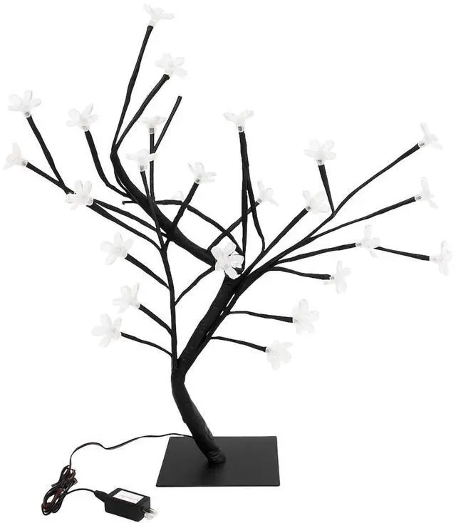 Alt view image 4 of 6 - Elegani Lighted Cherry Blossom Tree  18 Tabletop LED Tree with 24 White Blossoms, Warm White Lights for Wedding, Event, or Home Décor