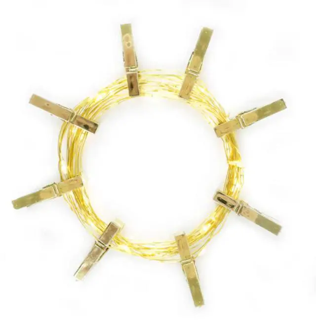 Alt view image 3 of 5 - Elegani 36 LED Gold Photo Clip String Light  13ft Decorative Hanging Lights for Photos, Art & Cards  Warm White Glow