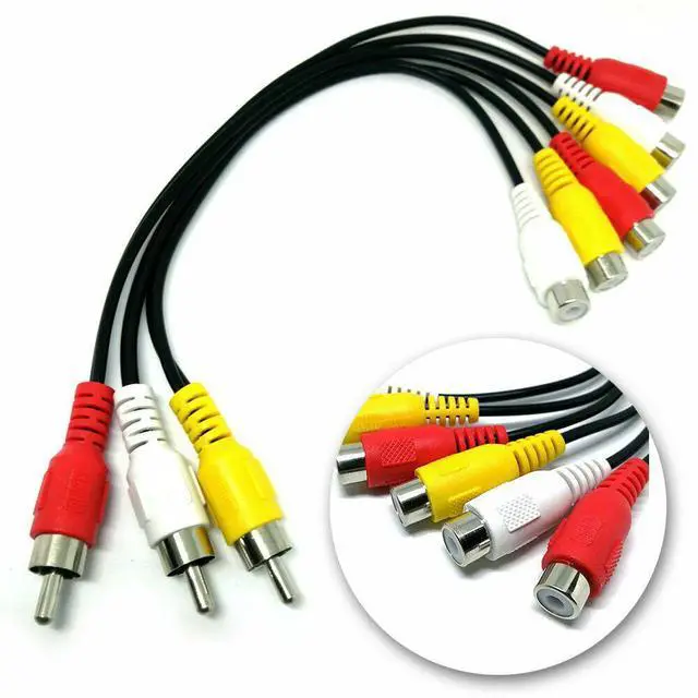 Alt view image 2 of 4 - 3 RCA Male Jack To 6 RCA Female Splitter