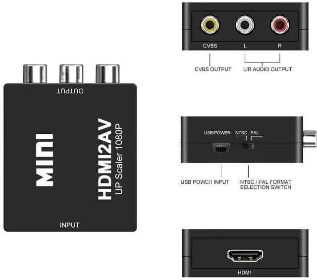 Alt view image 3 of 4 - HDMI To RCA AV Adapter