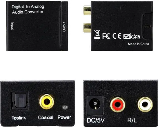 Alt view image 3 of 4 - Digital Coax Toslink to Analog Audio Converter
