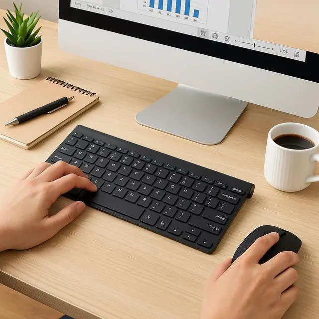 Alt view image 5 of 5 - 2.4G Compatible Mini Wireless Keyboard And Mouse Set Black