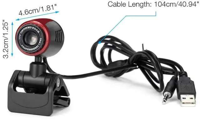 Alt view image 4 of 5 - 1080P HD USB Webcam With Microphone Red