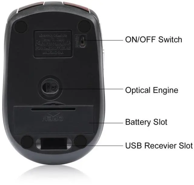 Alt view image 6 of 7 - SANOXY 2.4GHz Wireless Optical Mouse Mice & USB Receiver For PC Laptop Computer DPI USA - Black2.4GHz Wireless Optical Mouse Mice & USB Receiver For PC Laptop Computer DPI USA - Red