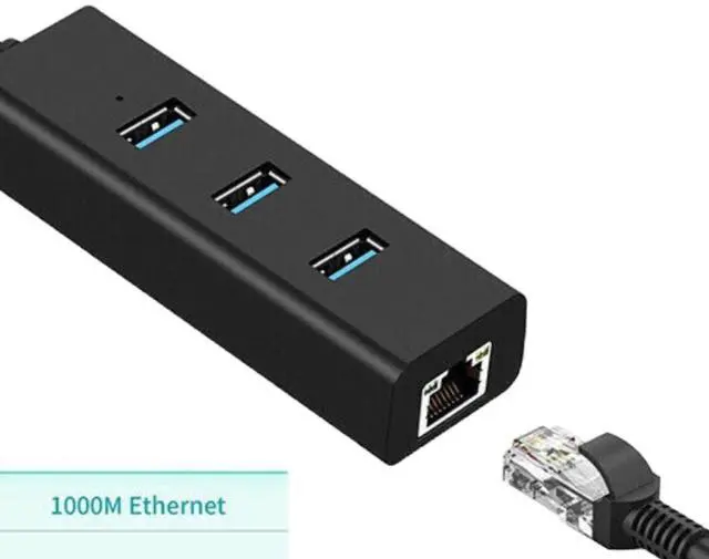 Alt view image 5 of 7 - SANOXY USB 3.0 Gigabit 1000Mbps Ethernet LAN RJ45 Network Adapter 3 Ports HUB