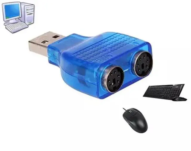 Alt view image 4 of 4 - SANOXY USB to Dual PS2 Keyboard Adapter for Keyboard, Mouse