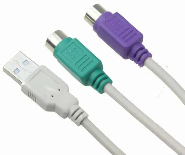 Alt view image 2 of 4 - SANOXY PS/2 Dual PS2 to USB 2.0 Converter Active Adapter Cable for Computer Mouse, Keyboard