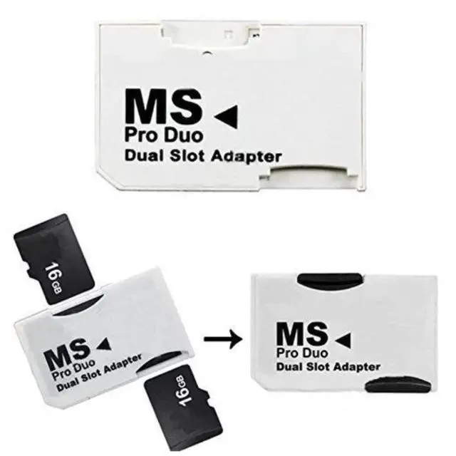 Alt view image 3 of 4 - SANOXY Dual Slot MicroSD to MS PRO DUO Adapter, Black (MicroSD or MicroSDHC Cards)