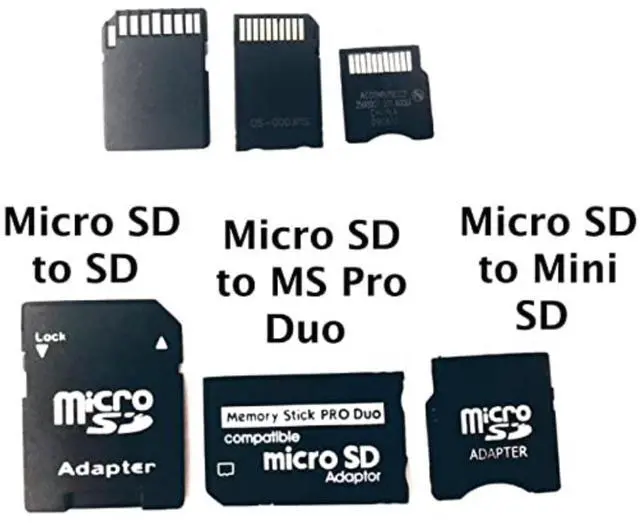 Alt view image 2 of 2 - SANOXY 3 in1 MicroSD to Mini - MicroSD to SD - MicroSD to MS PRO DUO Memory Card Adapter Set