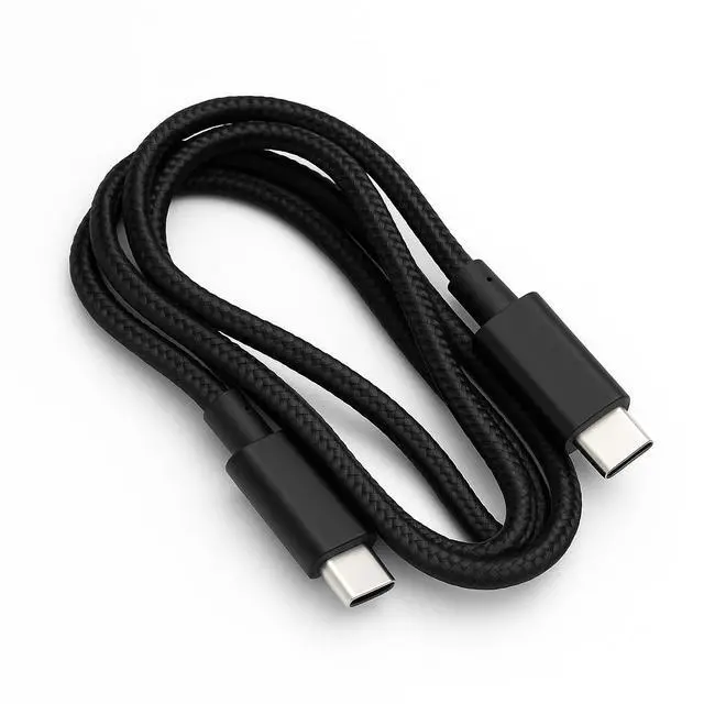 Alt view image 4 of 5 - 6 Feet Braided USB Type C to Type C Fast Charging Data Sync Cable Black