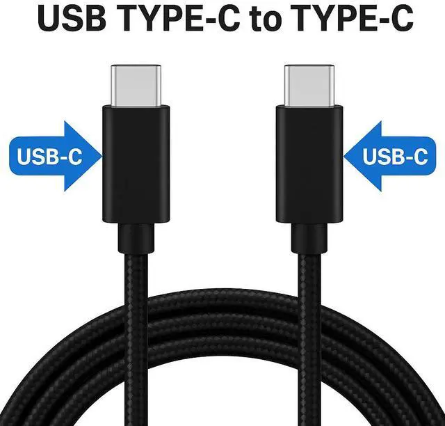 Alt view image 2 of 5 - 3 Feet Braided USB 3.0 USB Type C Fast Charging Data Sync Cable Black