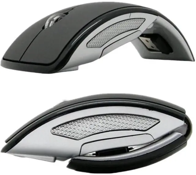 Alt view image 2 of 3 - Sanoxy Wireless Foldable Arc Optical Mouse with USB Receiver (Black)