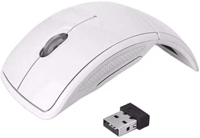 Alt view image 6 of 6 - Sanoxy Wireless Foldable Arc Optical Mouse with USB Receiver (White)