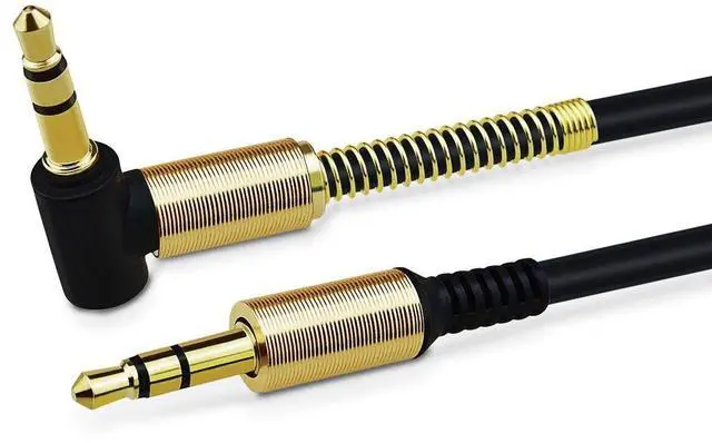 Alt view image 4 of 4 - 3.5mm Male to M Aux Cable Cord L-Shaped Right Angle Car Audio Headphone Jack (Black)