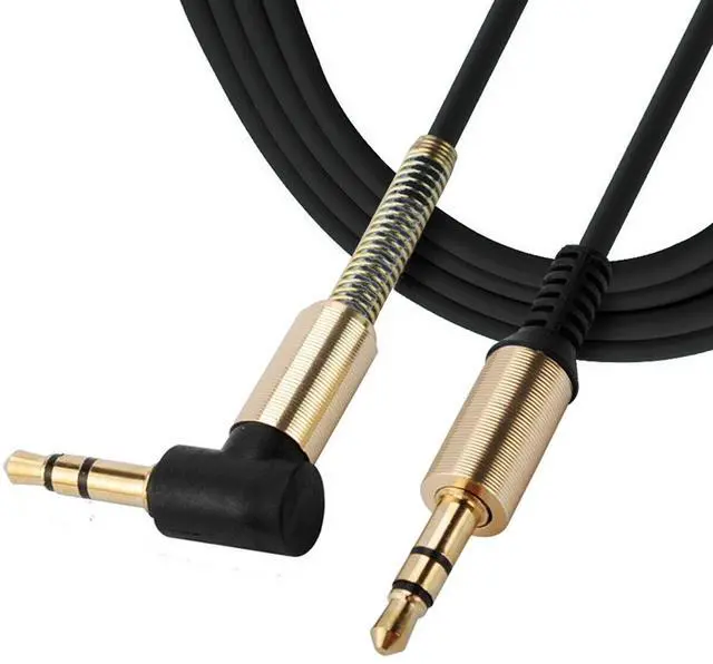 Alt view image 3 of 4 - 3.5mm Male to M Aux Cable Cord L-Shaped Right Angle Car Audio Headphone Jack (Black)