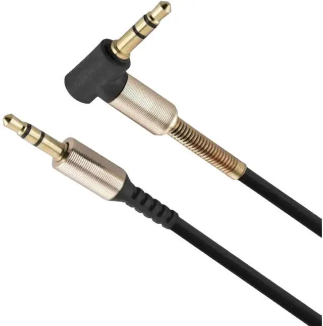 Alt view image 2 of 4 - 3.5mm Male to M Aux Cable Cord L-Shaped Right Angle Car Audio Headphone Jack (Black)